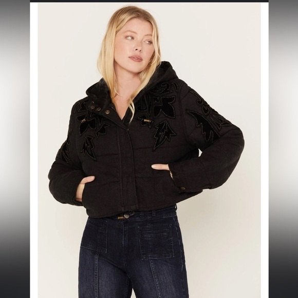 Free People Jackets & Blazers - NWT FREE PEOPLE WOMEN'S FLEUR DE LIS DENIM PUFFER JACKET